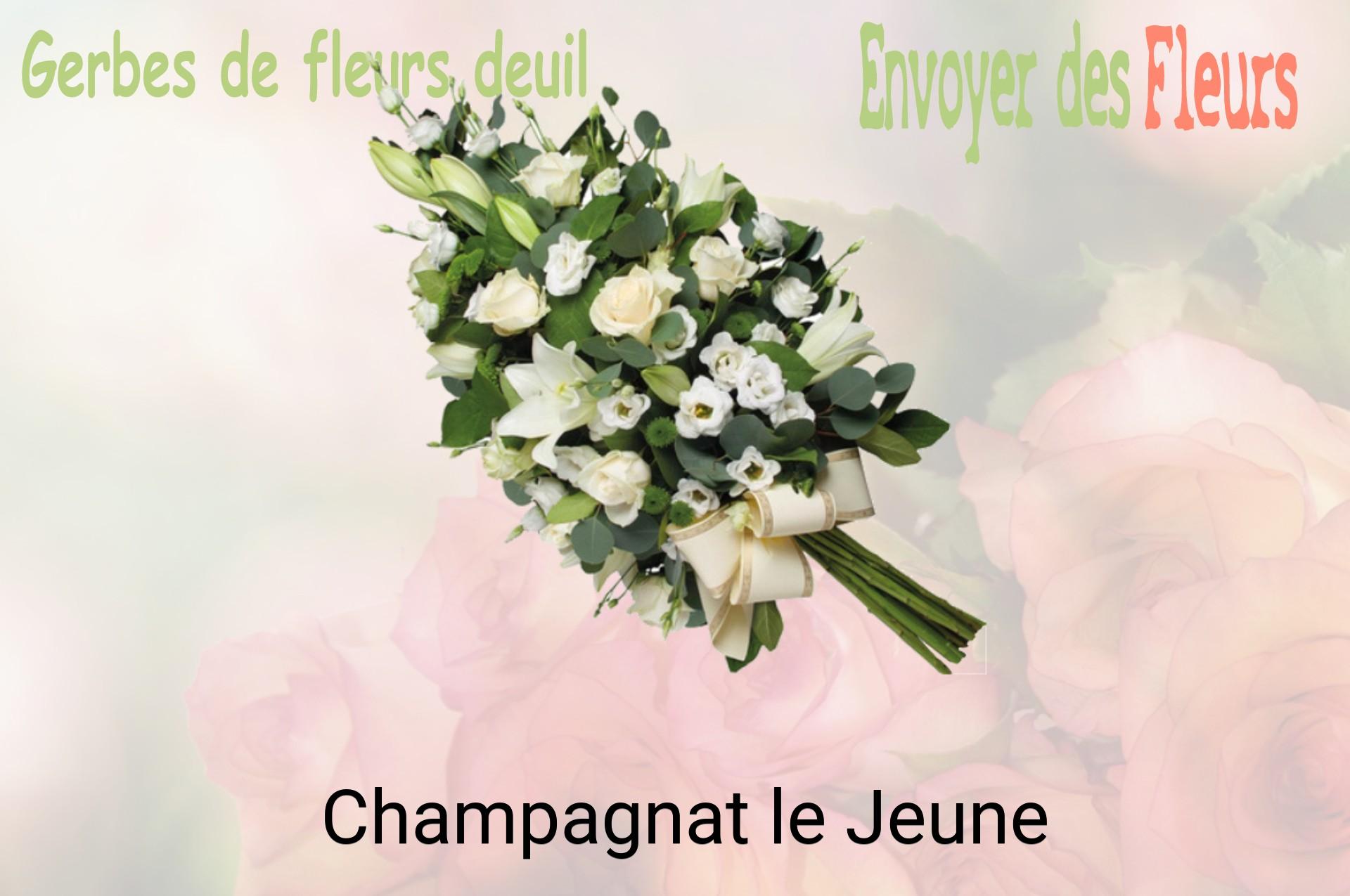 Gerbe de fleurs de deuil livrée à Champagnat-le-Jeune